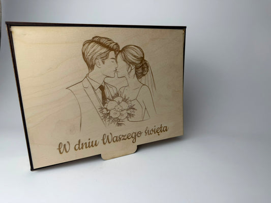 Drewniane pudełko prezentowe z przegródkami PERSONALIZACJA